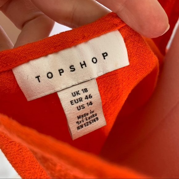 Topshop Orange Knot Tie Hem Polly Camisole Tank Top 3350 - Picture 8 of 11